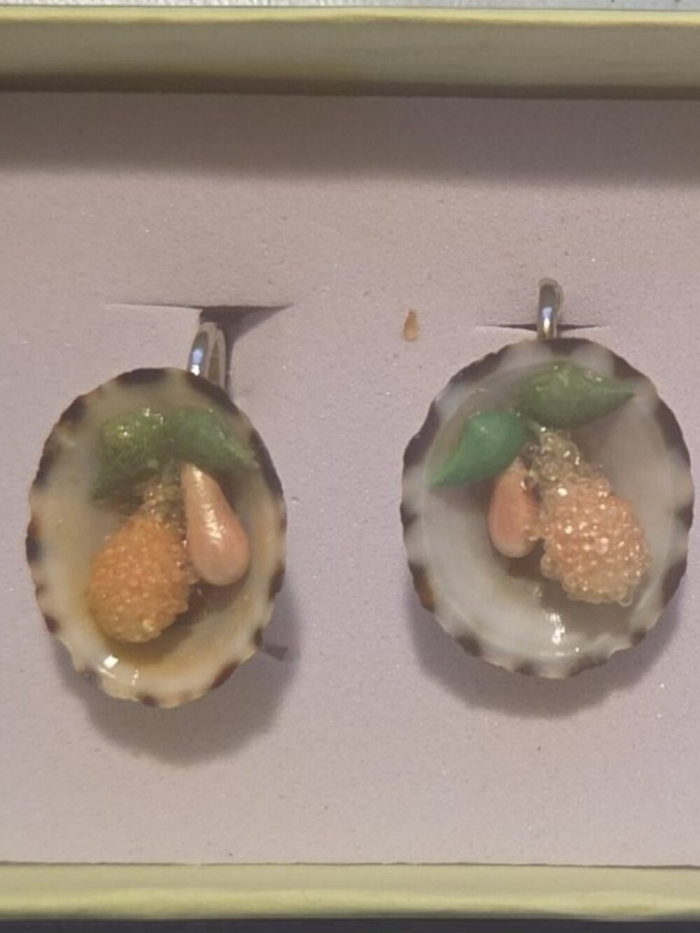 Hand Crafted .75" Seashell Earrings Screw-On